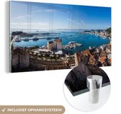 MuchoWow® Glass Painting 120x60 cm - Acrylic Glass Painting - Panorama of Diocletian's Palace in Croatia - Photo on Glass - Paintings