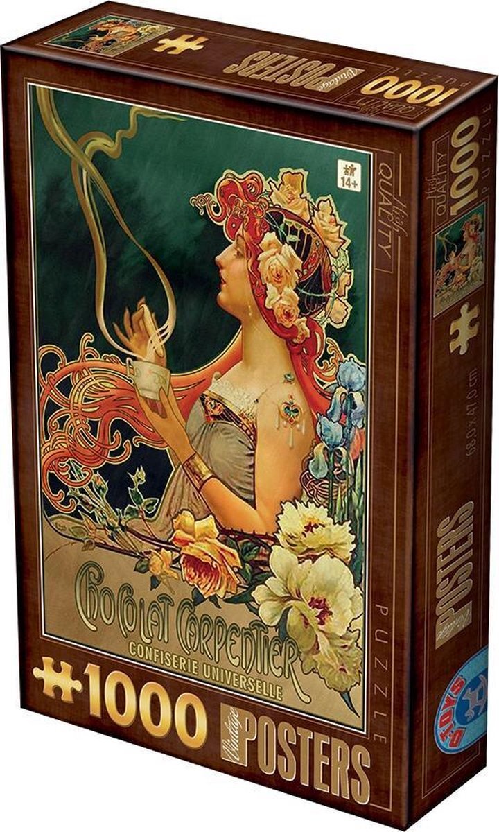 dtoys Mucha - Chocolat Carpentier (1000 stukjes, kunst puzzel)