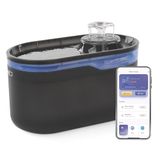 EMOS - GoSmart Kattenfontein 2,6 l met filtratiesysteem - WLAN Pet Care drinkfontein voor hond en kat met app - drinkwaterfontein - waterfontein voor huisdieren - zoetwaterdispenser - grijs