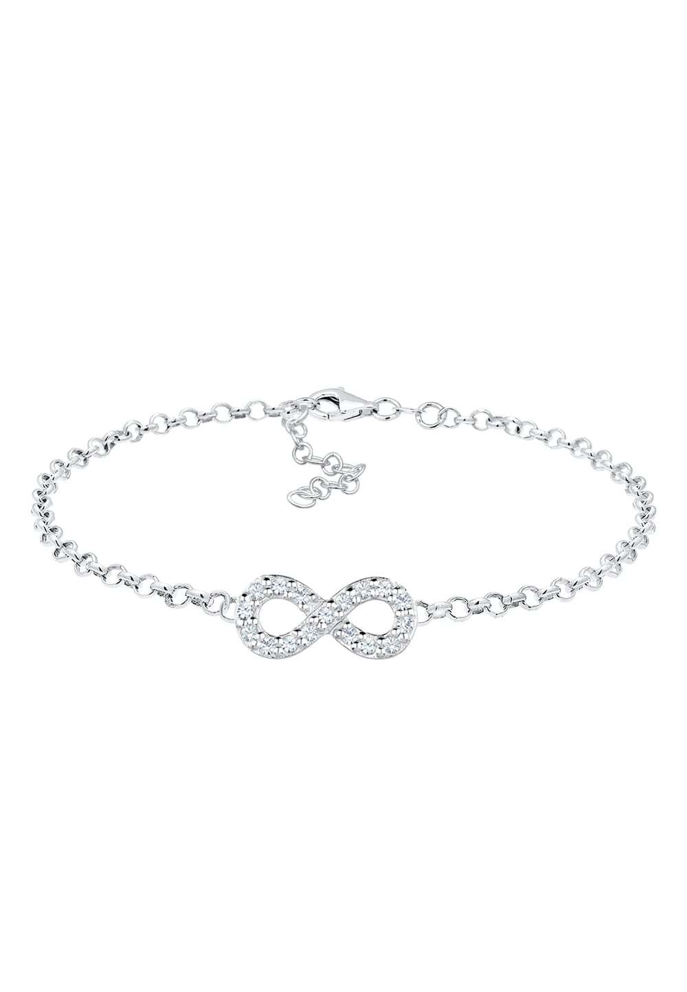 Elli Armbanden Dames Infinity Symbol Infinity Basic met Kristallen in 925 Sterling Zilver