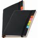 Carnet scolaire / cahier - Lot de 2 pièces - Format A6 - 70 pages lignées - noir - avec stylo à bille