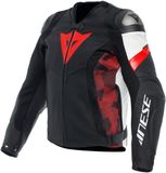 Dainese Avro 5 S26 Motorleren jas - Zwart/Rood/Wit - Maat 58