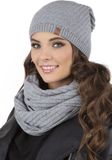 Vivisence Vrouwen Winter Muts En Sjaalkraag Lichtgrijs
