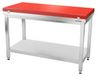GOLDINOX Plan de travail en acier inoxydable, 1500x600 mm, avec planche à découper rouge