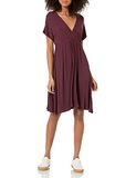 Amazon Essentials Dames Jurk in surplice-model (verkrijgbaar in grote maten)