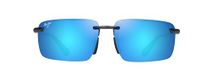 Maui Jim Laulima Af Mj0656sa Lunettes de soleil homme noir géométrique bleu 61mm polarisé