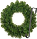 Sans marque Couronne de Noël 45 cm - vert - avec crochet de suspension noir - décoration de Noël