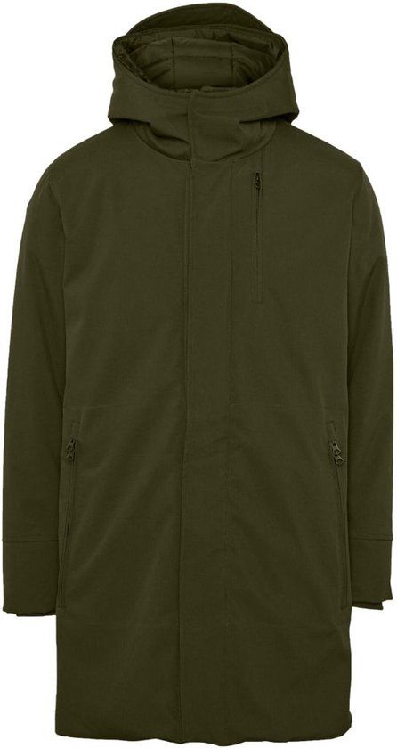 KnowledgeCotton Apparel Parka Jas Donkergroen - Maat L - Heren