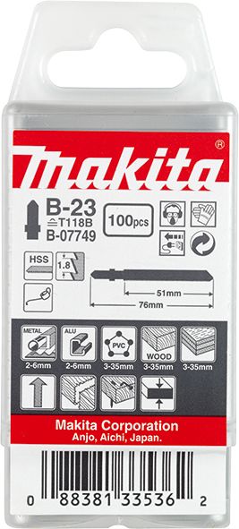 Makita B-07749 - Decoupeerzaag-, figuurzaag- & reciprozaagbladen - 100 stuks