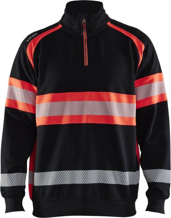 Blåkläder High-Vis Sweater 35531158 - Zwart/High Vis Rood - XXL