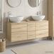Maison Exclusive Ensemble de meubles de salle de bain "Exclusive" - 3 pièces, en chêne Sonoma, dimensions : 129 x 44,5 x 80 cm
