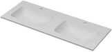 Wastafel INK Aspekt Dubbele Wastafel 120cm Mat Wit Keramiek met 2 Kraangaten