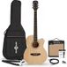 Gear4Music Single Cutaway Elektro-akoestische Gitaar, Naturel, met 15W Akoestische Versterker & Accessoireset
