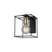 Homemania 1523-83-19 wandlamp Mako zwart, goud metaal, 15 x 24 x 21 cm, 1 x E27, 40 W
