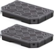 Kistenberg Sorteerbox/vakjes koffer - 2x - 14 vaks - kunststof - zwart - 28 x 20 x 4 cm