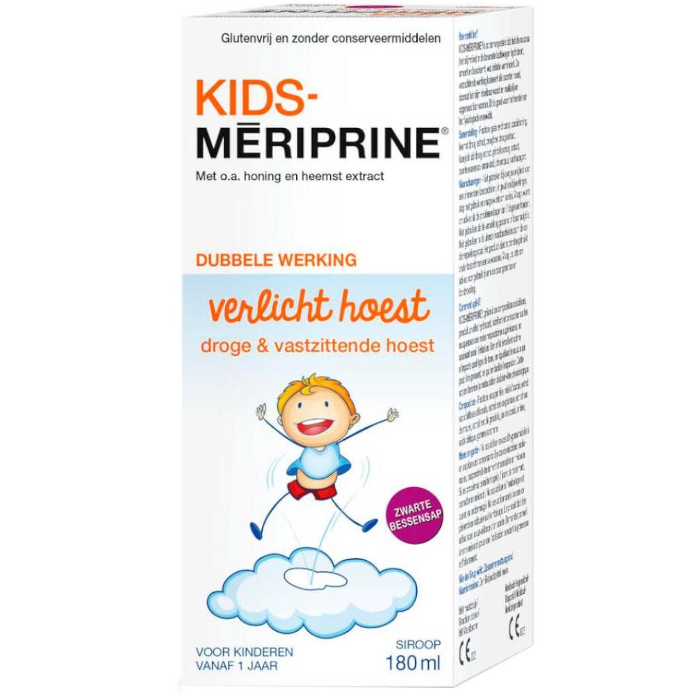 KIDS-Mériprine Hoestsiroop - Droge en Vastzittende Hoest - 180 ml