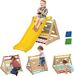 AIYAPLAY Triangle d'escalade 5 en 1 avec toboggan pour enfants, parcours motricité bébé 18-48 mois, filet d'escalade et sacs de sable inclus, charge 50 KG, multicolore