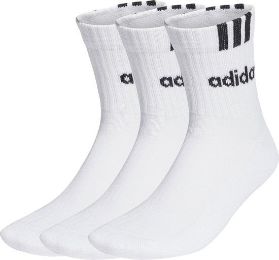 adidas Sportswear 3-Stripes Linear Gevoerde Sokken 3 Paar - Wit - Maat 40-42 - Unisex