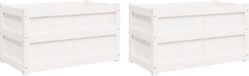 vidaXL Plantenbakken - 2 stuks - Massief Grenenhout - Wit