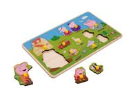 Eichhorn Peppa Pig Steekpuzzel, 13-delige houten puzzel met familiemotief