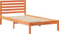 vidaXL Bedframe met hoofdeinde, Waxbruin, 90 x 190 cm, massief grenen