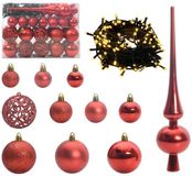 vidaXL - Kerstbal - Set - 61 stuks - 150 LED's - Warmwit - Ø 6 cm
