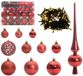 vidaXL - Kerstbal - Set - 61 stuks - 150 LED's - Warmwit - Ø 6 cm