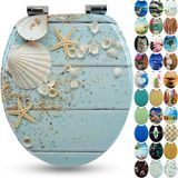 Merkloos Caribbean Blue Sols en bois avec imprimé plage