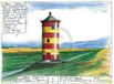 Your Decoration B.V. Kunstdruk Sabine Gerke - Der Leuchtturm von Pilsum 30x24cm