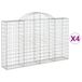 Syfax Gegalvaniseerde stalen gaasbakken, 4 stuks, afmetingen 200x30x120/140 cm