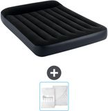 Intex Luchtbed - Twijfelaar - 137 x 191 x 25 cm - Donkerblauw - Inclusief Hoeslaken