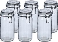 Zeller Voorraadpotten/bewaarpotten - 6x - 750 ml - glas - met beugelsluiting - D10 x H15 cm