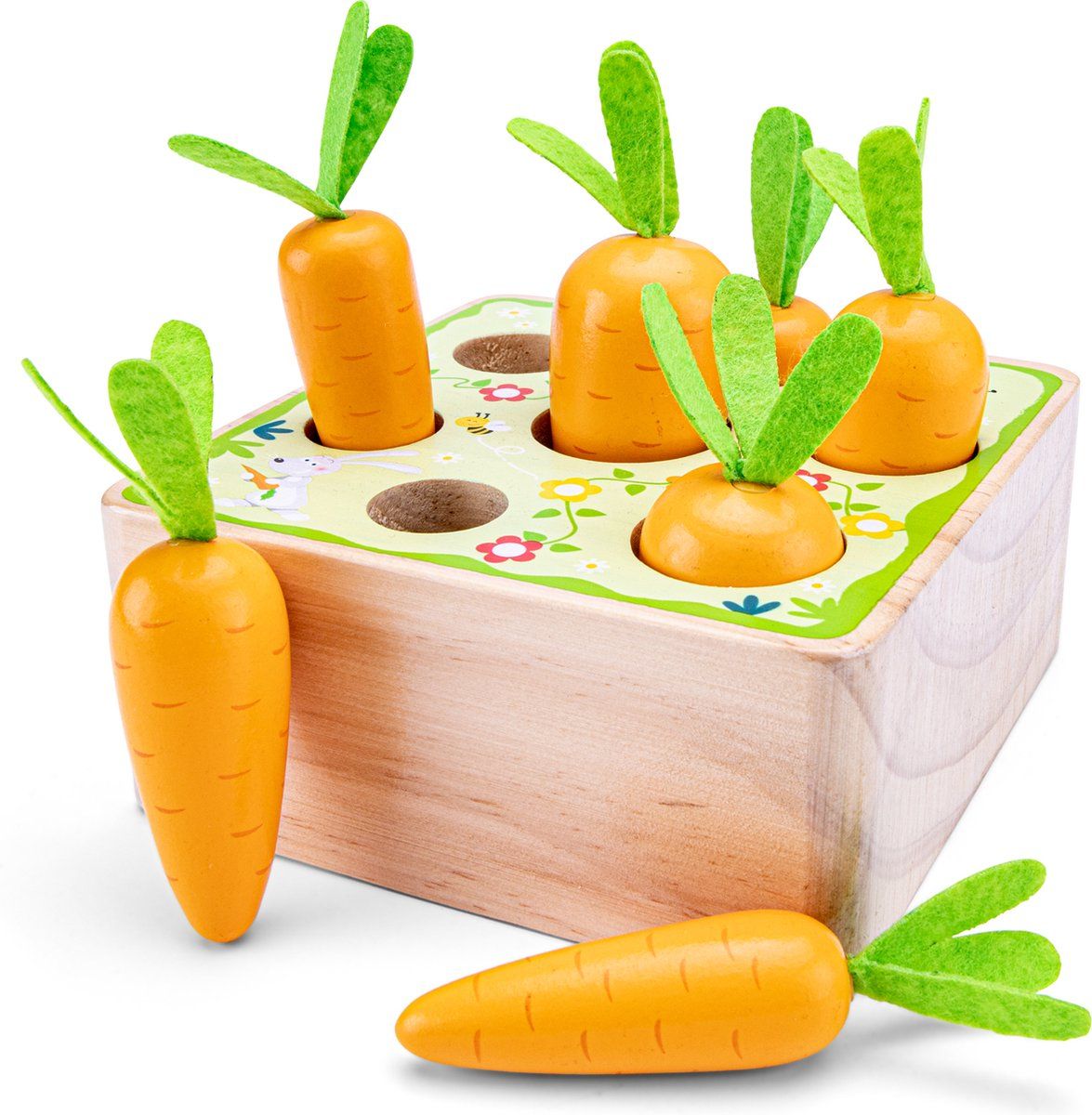 New Classic Toys - Pak en Sorteer de Wortels - Kinderspel - Hout