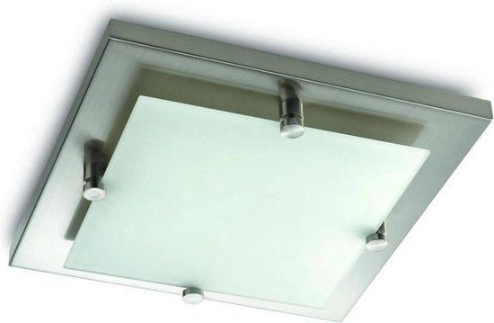 Philips myLiving plafondlamp 32115/17/16, chroom, vierkant, slaapkamer, woonkamer, G9, halogeen, warmwit