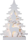 EGLO LED kerstdecoratie, houten kerstsilhouet bos met hert | winterlandschap met timer en batterijverlichting, warmwit