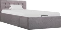 vidaXL Bedframe met hydraulische opslag stof taupe 100x200 cm