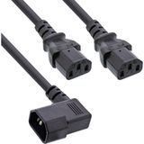 InLine 16633A Câble d'alimentation en Y, IEC, 1x C14 coudé vers 2x C13, 1,8m