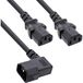 InLine 16633A Câble d'alimentation en Y, IEC, 1x C14 coudé vers 2x C13, 1,8m