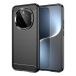 Honor Coque Honor Magic7 en TPU Brossé - Fibre de Carbone - Noire