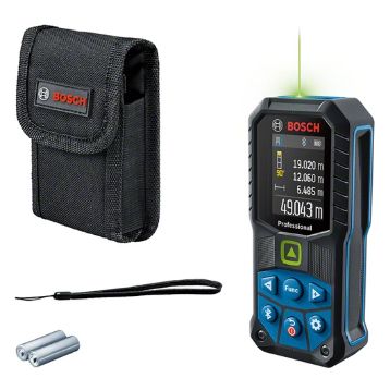Bosch GLM 50-27 CG Professional Laser Distance Meter - 50m - Black/Blue - Digital Display - Bluetooth - IP65 - Includes Batteries & Case