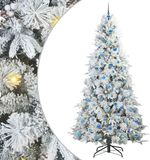 vidaXL Kunstmatige Hinged Kerstboom met 300 LED Wit 240 cm PE en PVC