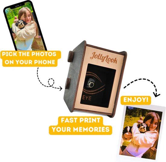 JollyLook EYE Digitaal-analoge instantfotoprinter - Bruin