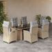 Prolenta Maison Exclusive - Tuinset voor buiten, 7-delig, met kussens, mix van beige kleur, gemaakt van polyrotan