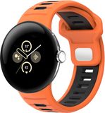 Strap-it Sport bandje siliconen geschikt voor Google Pixel Watch 5 (45 mm) / 4 (45 mm) / 3 (45 mm) - Oranje/Zwart