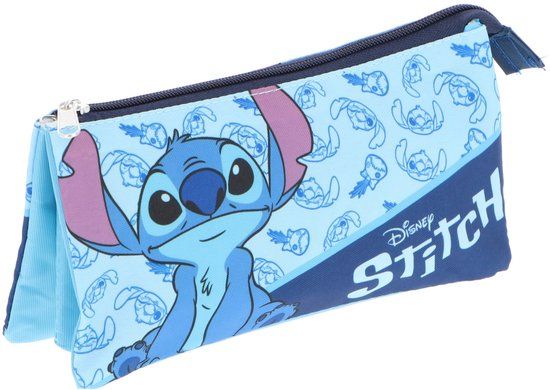 Lilo & Stitch Etui - Pennenetui voor Kind - Rechthoekig - Blauw - Pennenzak