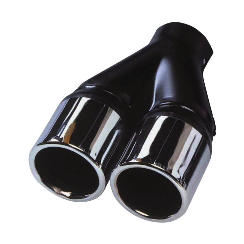 AutoStyle Uitlaatsierstuk Staal/Chroom - 2x Rond 70mm - Lengte 200mm - ->50mm Aansluiting