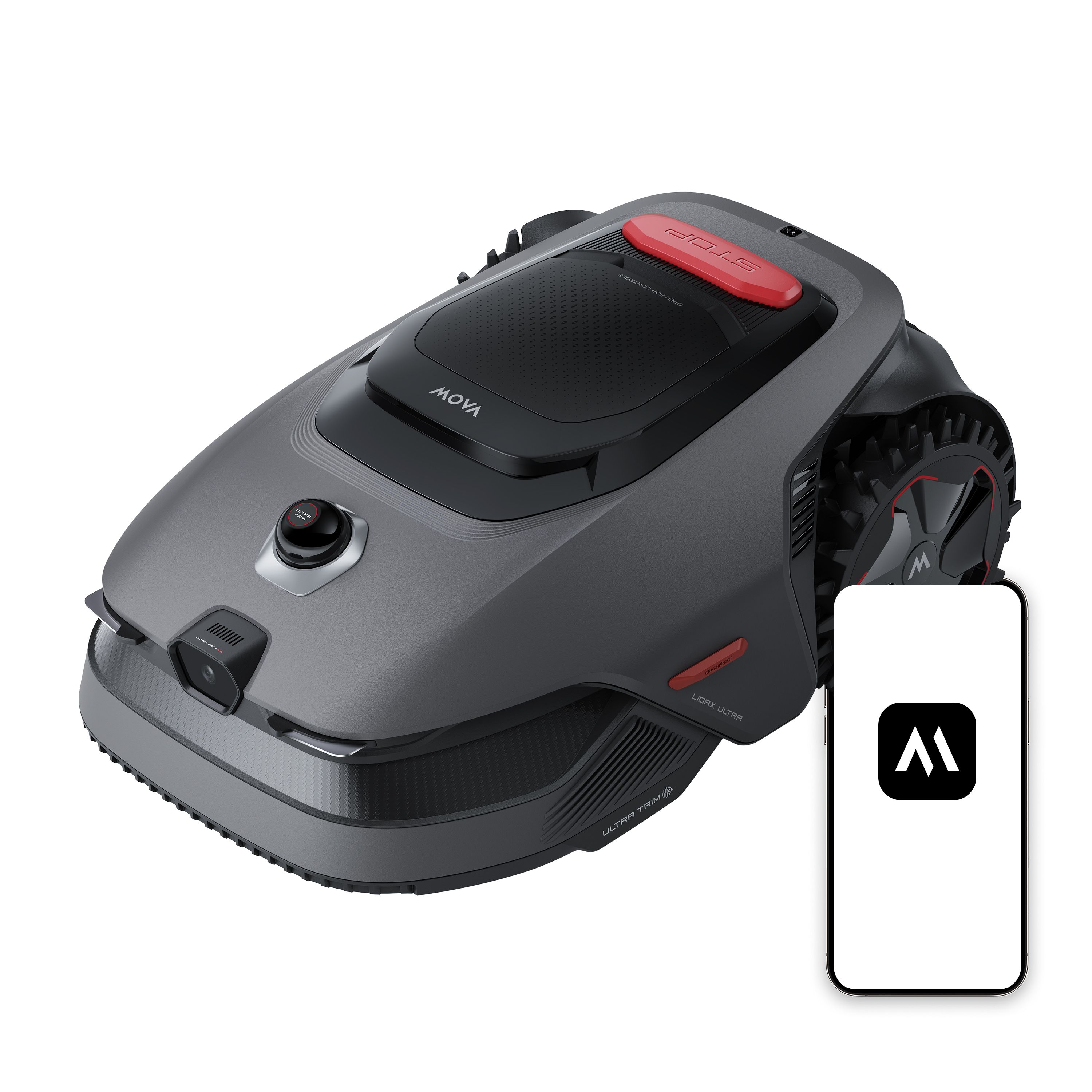 MOVA LiDAX Ultra 800 Robotgrasmaaier Batterij/Accu Zwart, Rood, Grijs