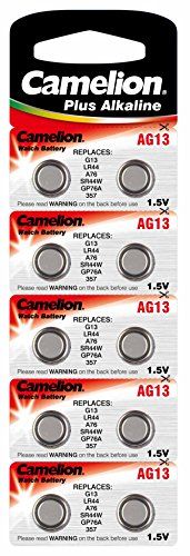 Camelion Knoopcel Alkalina LR44/AG13/A76 - 10 stuks - lange houdbaarheid