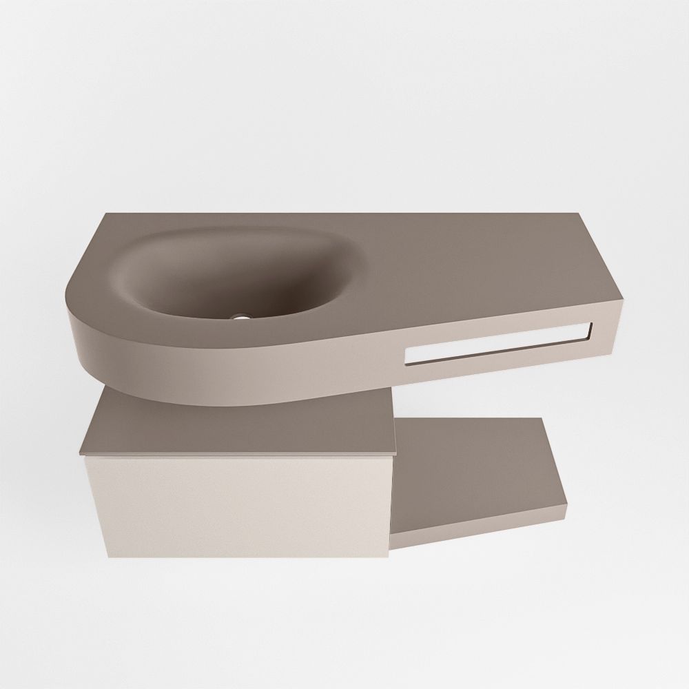 Mondiaz Riva Dulcet badkamermeubel links 100cm Smoke/Linen