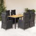 Maison Exclusive - Ensemble de jardin, 7 pièces, avec coussins, noir, résine tressée
